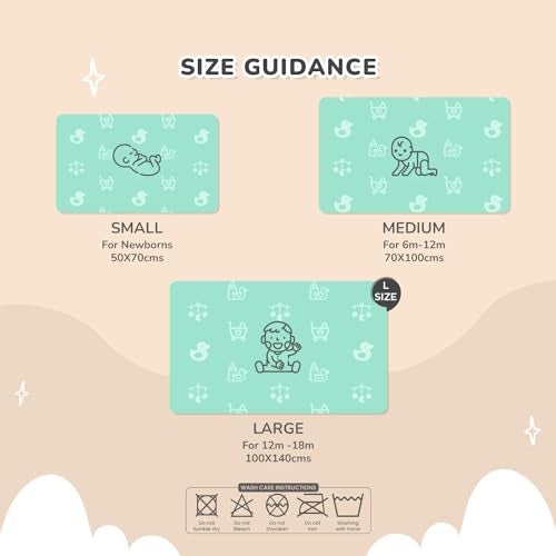 R for Rabbit Waterproof Quick Dry Sheet for Baby | Anti-Piling Fleece Breatheable Fabric Extra Absorbent Instant Dry Baby Bed/Cot Protector Mat (Size-L,Multi Joy,Pack of 3 Combo) - Image 3