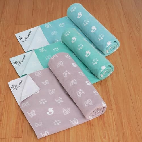 R for Rabbit Waterproof Quick Dry Sheet for Baby | Anti-Piling Fleece Breatheable Fabric Extra Absorbent Instant Dry Baby Bed/Cot Protector Mat (Size-L,Multi Joy,Pack of 3 Combo) - Image 1
