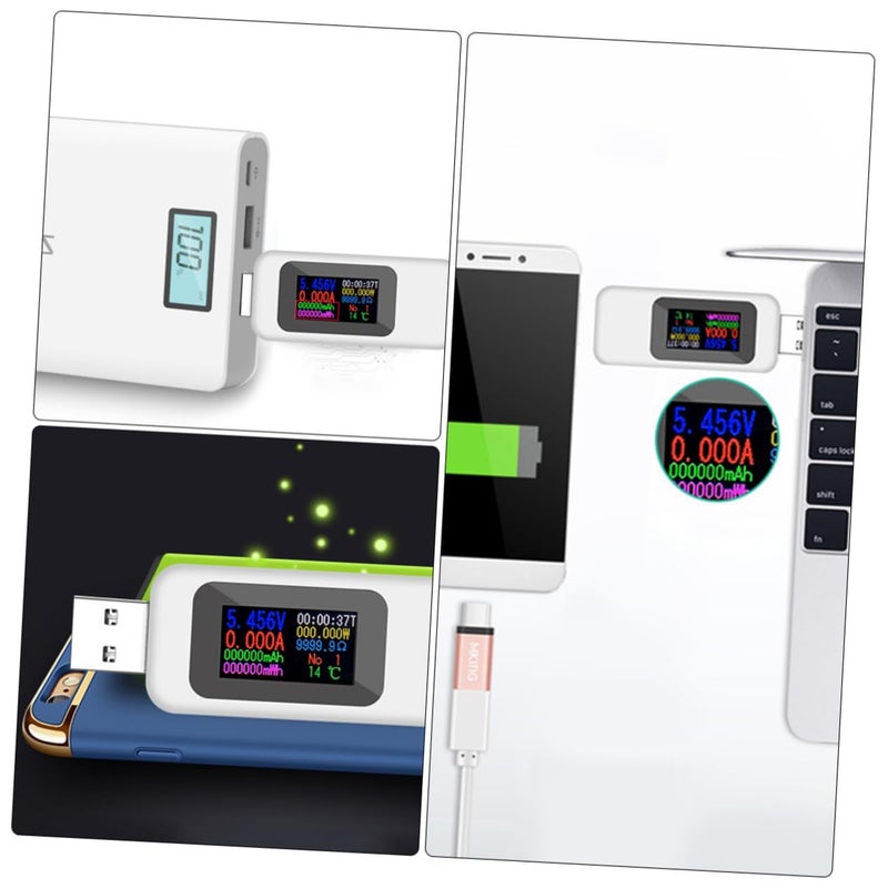 2 Pack USB Voltmeter Ammeter Tester Black White Accurate Voltage Current Measurement - Image 3