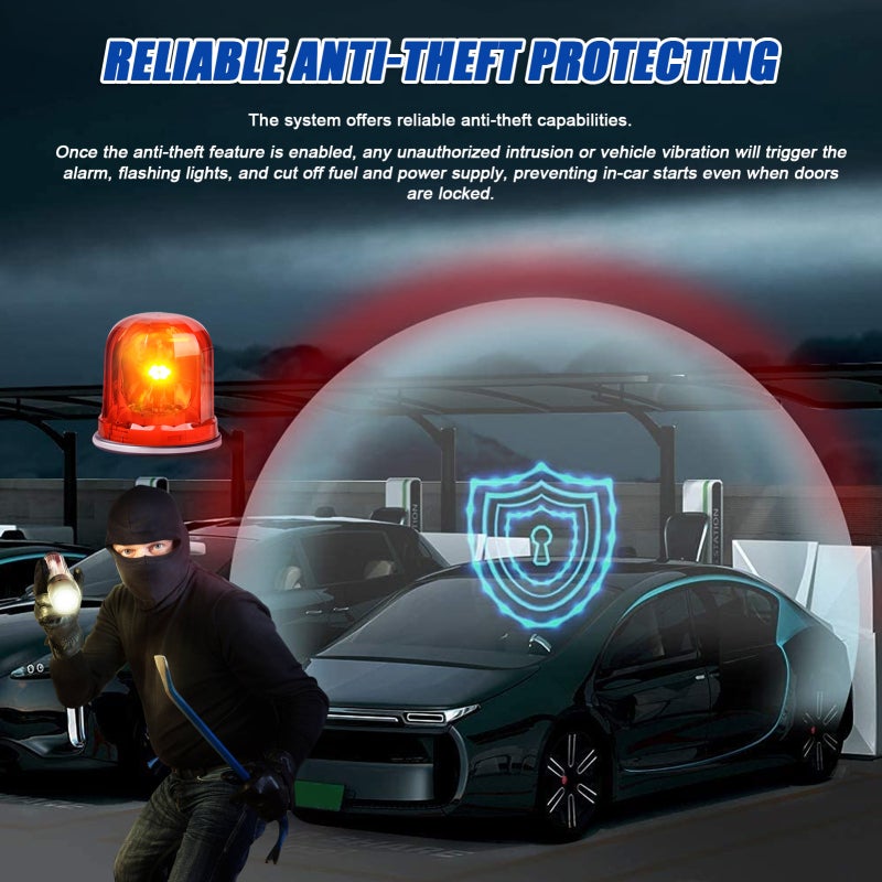 Keyless Entry System Black Easy One-Button Start/Stop - Remote Control With 18-Minute Timer Enhanced Anti Theft for Vehicle Security - Image 4