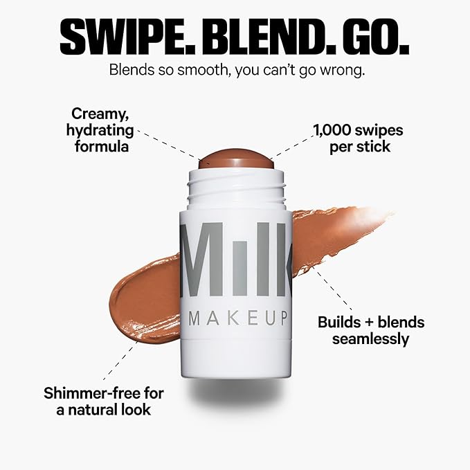 MILK MAKEUP برونزر مات من ميلك ميك أب دايزد لايت برونز 019 أونصة عصا برونزر كريمي قابل للبناء والخلط لون مات نهائي 1000 تمريرة لكل عصا نباتي وخالي من القسوة - Image 5
