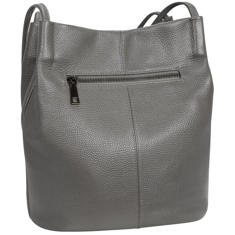 Iswee حقائب إيسوي النسائية حقيبة دلو حقائب توت جلد ساتشيل حقيبة هوبو حقائب كتف نسائية عصرية (رمادي-ليتشي)  - Image 2