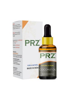 PRZ Coconut Extra Virgin Cold Pressed Carrier Oil Pure Natural & Therapeutic Grade Oil For Aromatherapy Body Massage, Skin Care & Hair Care, 15 Ml  - Image 1