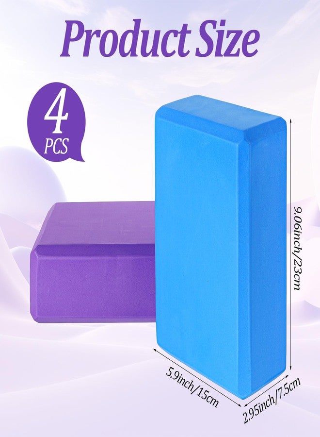JOUTYFOR 4 Pack Yoga Blocks, High Density Yoga Brick Foam Blocks for Pilates Workout, Improve Strength and Aid Balance and Flexibility, Soft Non Slip Surface for Pilates and Meditation (Multicolor) - Image 2