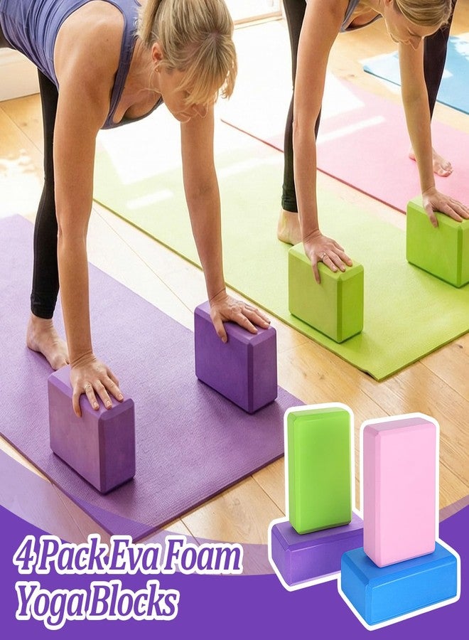JOUTYFOR 4 Pack Yoga Blocks, High Density Yoga Brick Foam Blocks for Pilates Workout, Improve Strength and Aid Balance and Flexibility, Soft Non Slip Surface for Pilates and Meditation (Multicolor) - Image 4