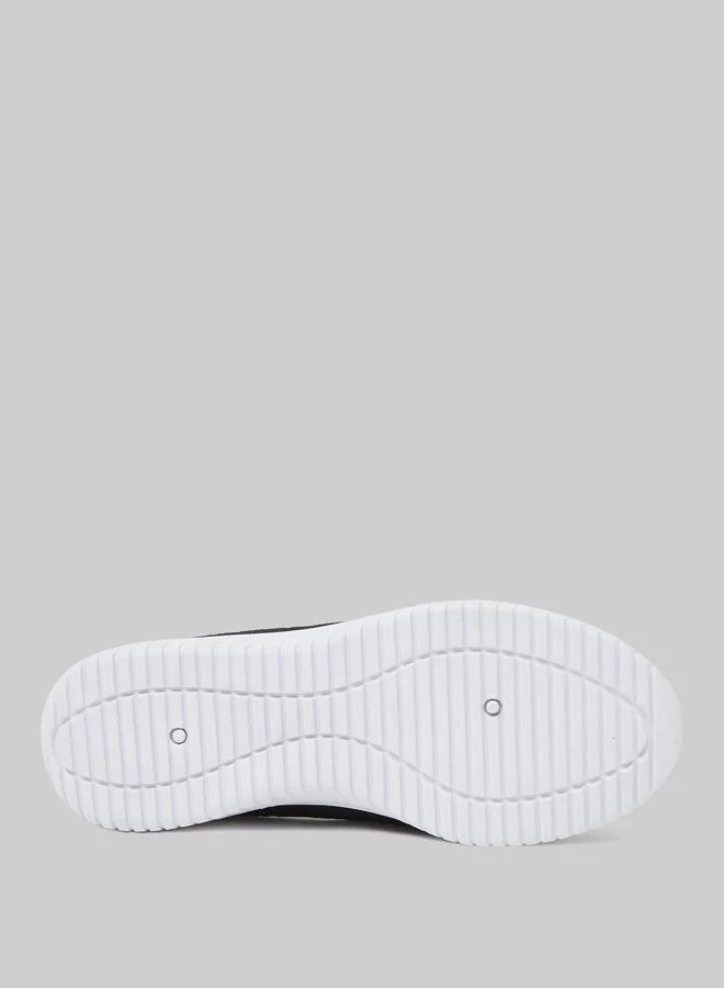 Styli Black Plain Two Strap Slip-On Sneakers for Women | Best Price UAE