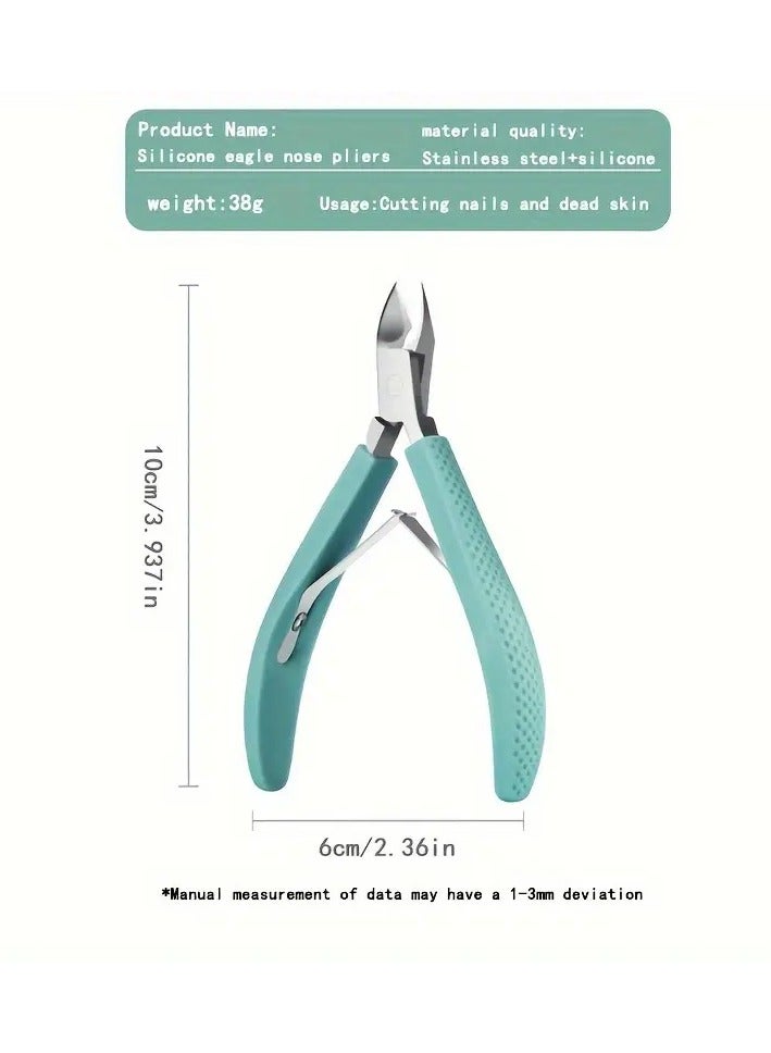 Ucanbe مقص تقليم الجلد المحترف - مقص فولاذي مقاوم للصدأ أخضر لتقليم الجلد الميت والأظافر الزائدة لمانيكير/بيديكير - Image 3