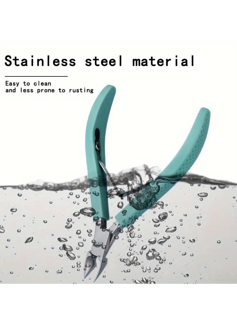 Ucanbe مقص تقليم الجلد المحترف - مقص فولاذي مقاوم للصدأ أخضر لتقليم الجلد الميت والأظافر الزائدة لمانيكير/بيديكير - Image 4