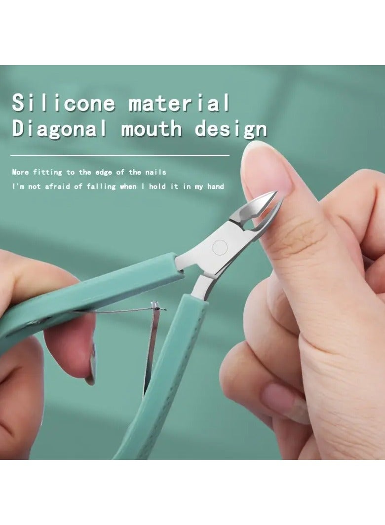 Ucanbe مقص تقليم الجلد المحترف - مقص فولاذي مقاوم للصدأ أخضر لتقليم الجلد الميت والأظافر الزائدة لمانيكير/بيديكير - Image 5