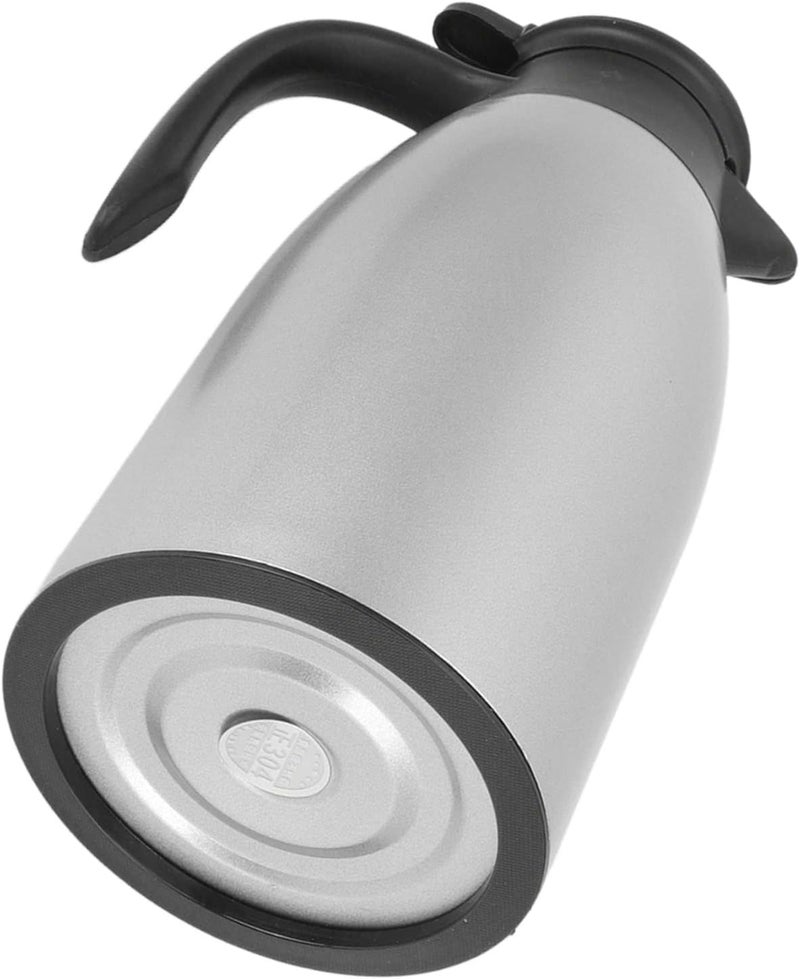 Stainless Steel Thermal Coffee Carafe, 2L Double Walled Beverage Dispenser with Leakproof Lid and Faucet, for Hot and Cold Water Coffee Tea in Office Ca (Silver) - Image 2