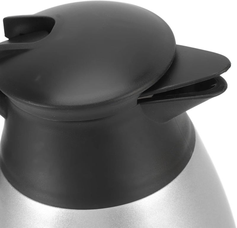 Stainless Steel Thermal Coffee Carafe, 2L Double Walled Beverage Dispenser with Leakproof Lid and Faucet, for Hot and Cold Water Coffee Tea in Office Ca (Silver) - Image 3