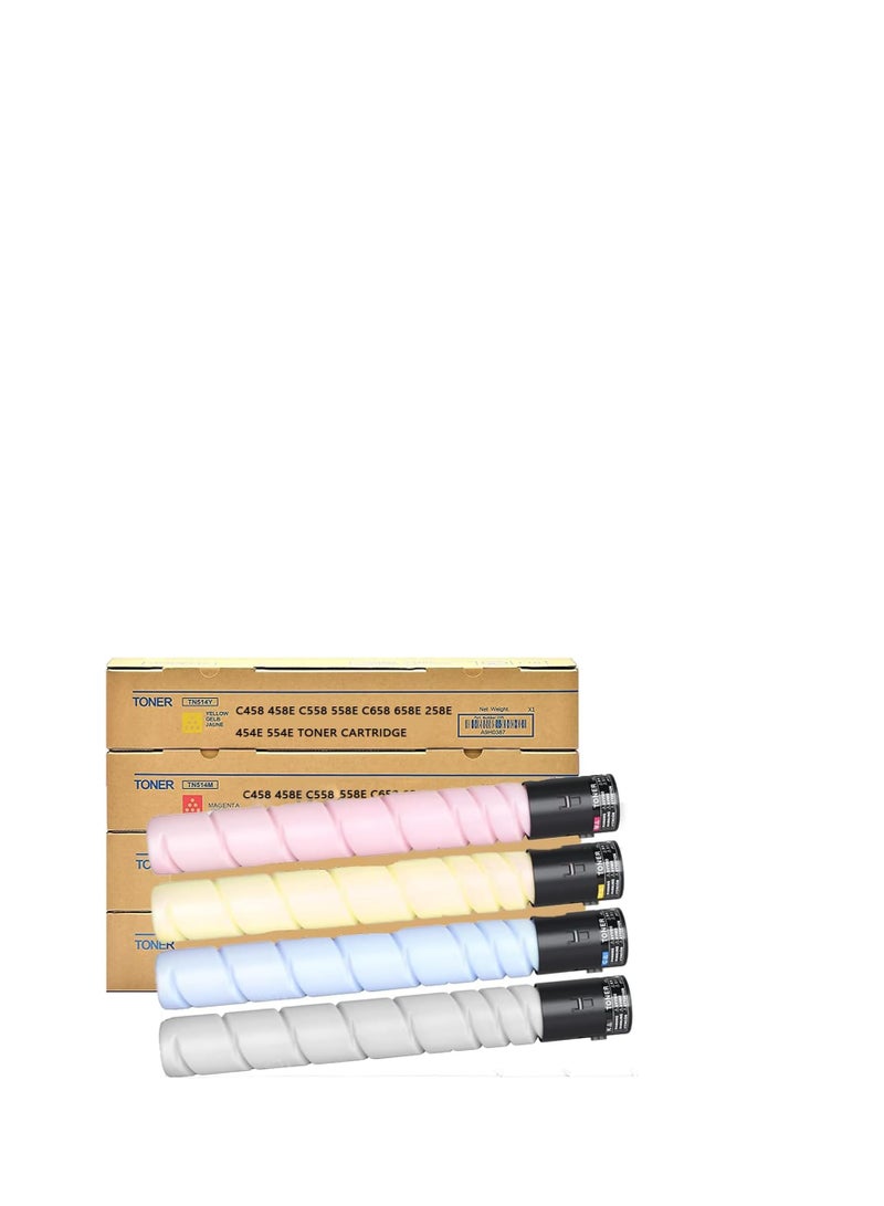 Terabyte حزمة 4 خراطيش حبر TN514 TN324 TN512 TN513 TN515 TN516 متوافقة مع كونكا مينولتا بيز هاب C458 C558 C658 C258 c308 c368 C454 C554 458e 558e 658e 258e 454e 554e حبر - Image 1