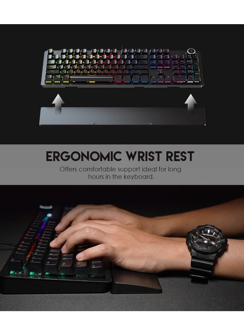 Fantech Max Power MK853 Mechanical RGB Keyboard With Full Anti-Ghosting Keys and wrist support , Blue Mechanical Switch, 50 Million Keys Lifetime, 22 RGB Gradient Modes, Dedicated Media Control - pzsku/ZBB7E0327696532EA2B31Z/45/_/1657109003/e952c186-b2ec-4036-b708-7c20958a10d7