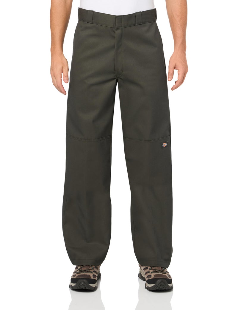 Dickies Loose Fit Double Knee Work Pants, Olive Green, 36 30 - Image 1