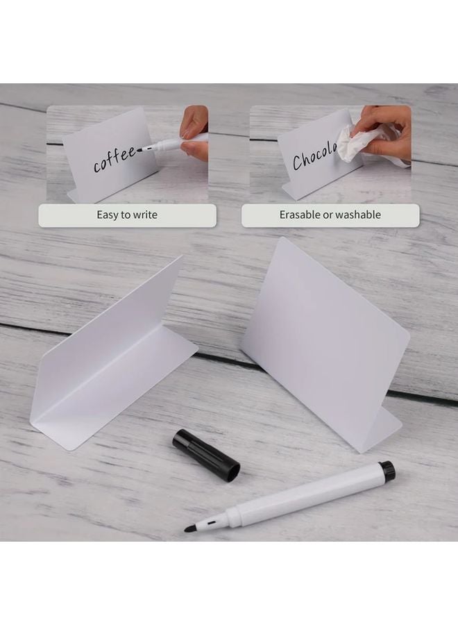 6pcs Mini Whiteboard Signs Dry Erase Plastic Message Boards With Markers White - Image 5