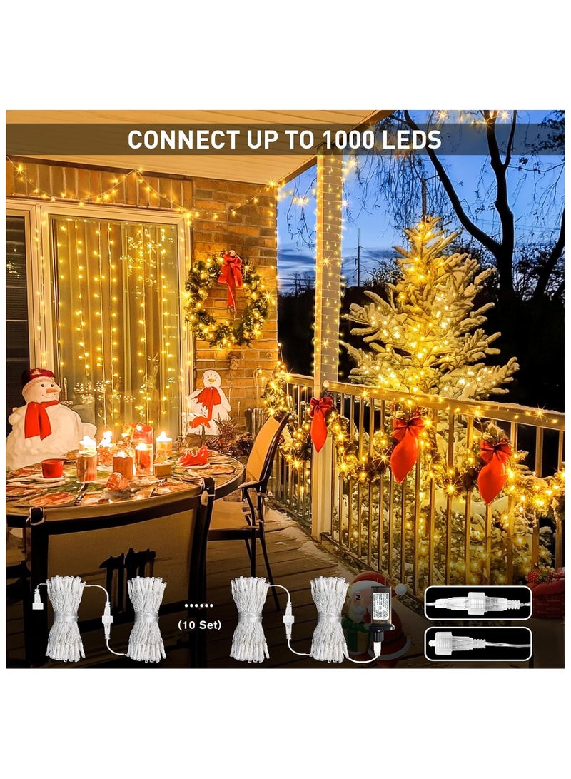 Chocisong 100LED Home Decorative Fairy Lights, 10M Outdoor String Lights, 8 Lighting Modes Plug in, for Wedding, Brithday, Party, Home Decoration (Warm White) - Image 3