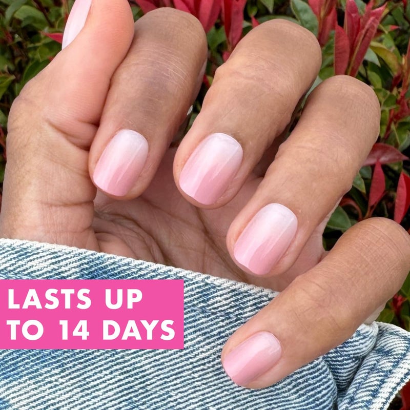 Olive & June Minimalist Instant Mani Press On Nails (Glue) | 42 Fake Nails, 21 Sizes | Non-Toxic, Long-Lasting Barely-There Look | Salon-Quality at Home | Extra Short, Squoval | HZ Syrup Gradient - Image 3