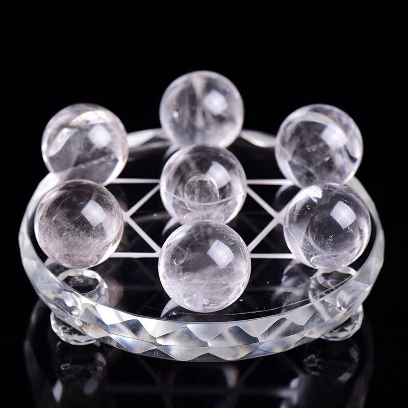 Zhong Bo Zhu Bao Zhongbo Natural Amethyst White Yellow Pink Ball Seven-Star Array Craft Home Office Decor - Image 2