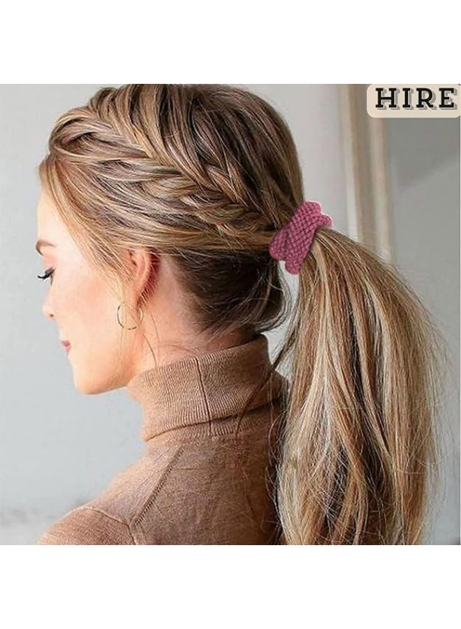 12 Pcs Soft Pony Holders, Elastics Hair Bands for Thick or Curly Hair for Women and Girls, Fancy Hair Ties – Netural Color - Image 5
