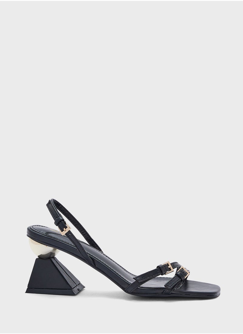 Ginger Interest Heel Back Strap Heel Sandal  - Image 1
