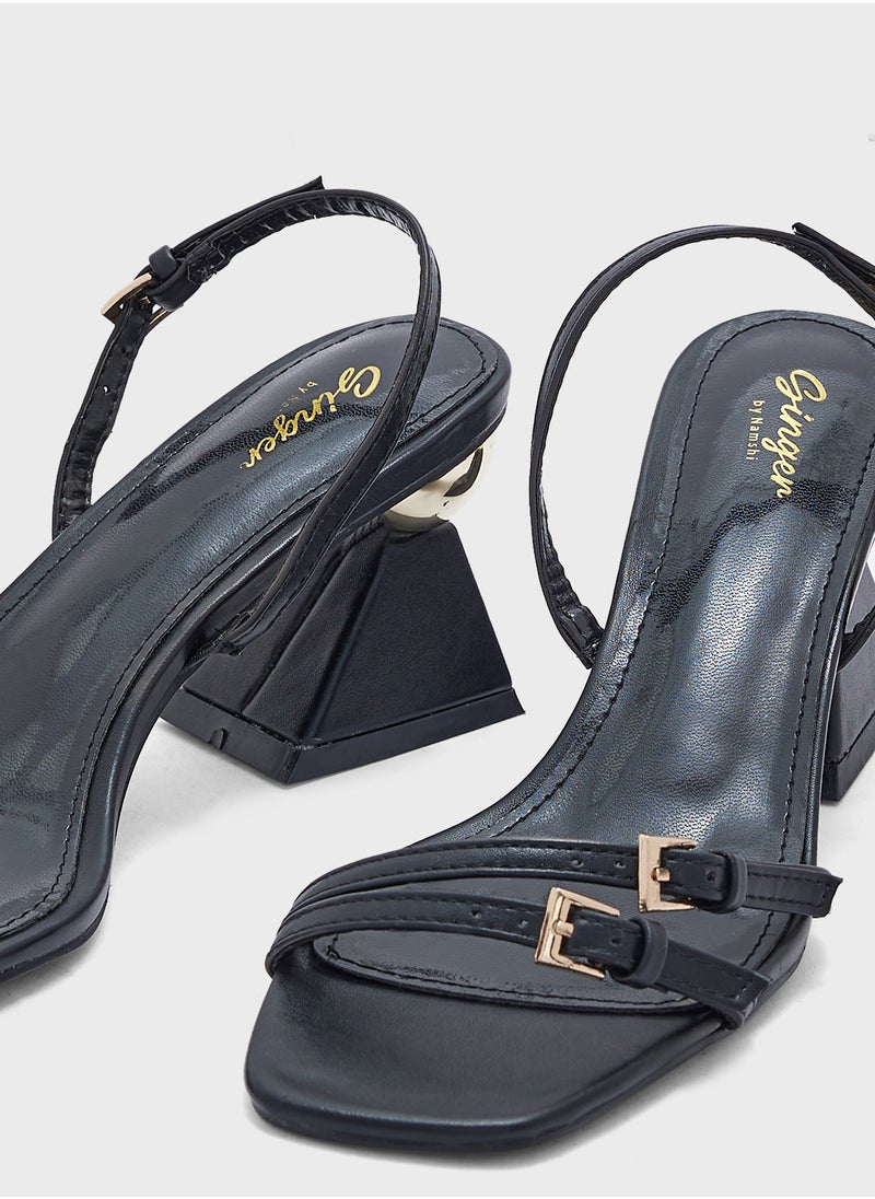 Ginger Interest Heel Back Strap Heel Sandal  - Image 4