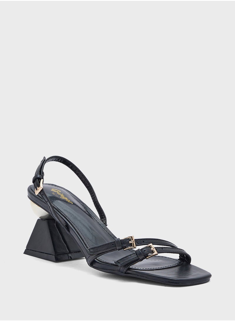 Ginger Interest Heel Back Strap Heel Sandal  - Image 2