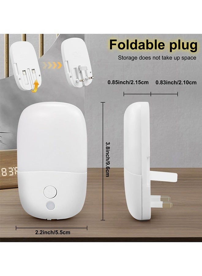GNAFOTU 2-Pack Motion Sensor Dimmable Night Light, Night Lights Plug into Wall, LED Adjustable Brightness Wall Light for Bedroom, Bathroom, Hallway, Kitchen, Stairway - Image 4