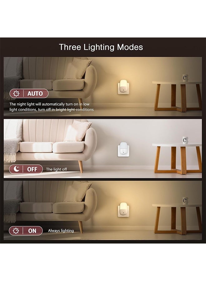 GNAFOTU 2-Pack Motion Sensor Dimmable Night Light, Night Lights Plug into Wall, LED Adjustable Brightness Wall Light for Bedroom, Bathroom, Hallway, Kitchen, Stairway - Image 3