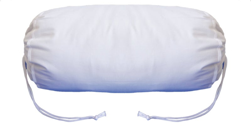 Saffron Bolster Cover Round Cover for Sofa Deevan Couch Cotton 10" x 24" Removable Cover (White, 25 Diameter x 60 cm Long) -Set of 2 Covers - Image 3