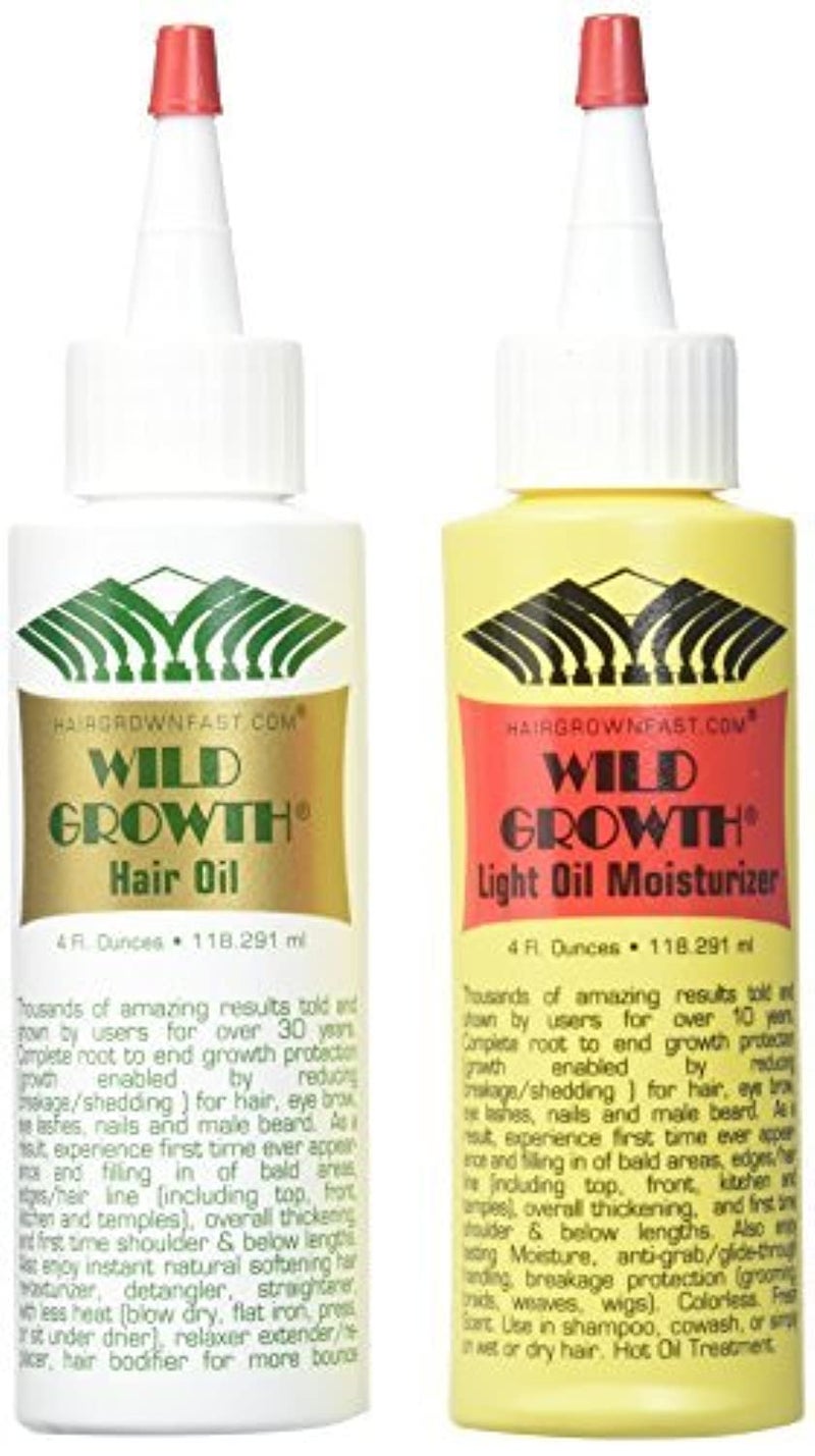 Wild Growth Wild Growth Set (Hair Oil 4 oz + Light Oil Moisturizer 4 oz)