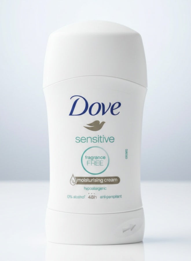 Dove Sensitive Solid Antiperspirant Deo Stick White 40 g Gentle Protection Soft Skin Care