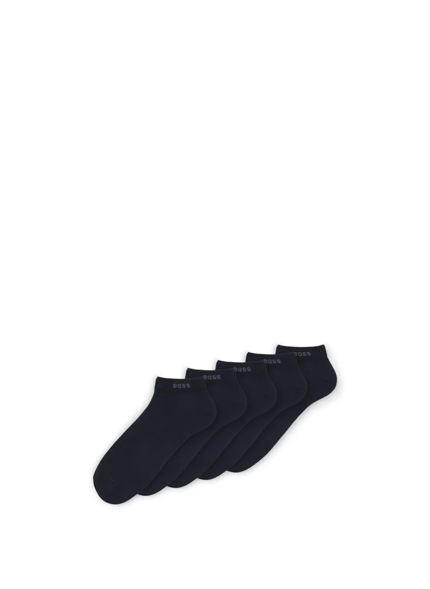 بوس Five-pack of cotton-blend ankle socks with branding