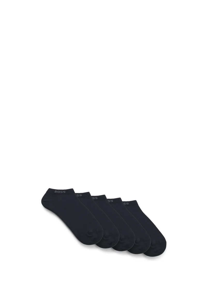 BOSS Five-pack of cotton-blend ankle socks with branding