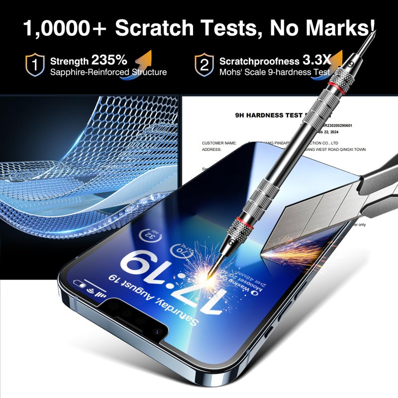EZ-GLAZ- 4 Pack for iPhone 13 Pro Max Privacy Screen Protector[6.7"] With 2 Pack Camera Lens Protector, [Drop Protection] 9H Hardness Full Coverage Anti-Spy Tempered Glass Film, Easy to install - Image 5