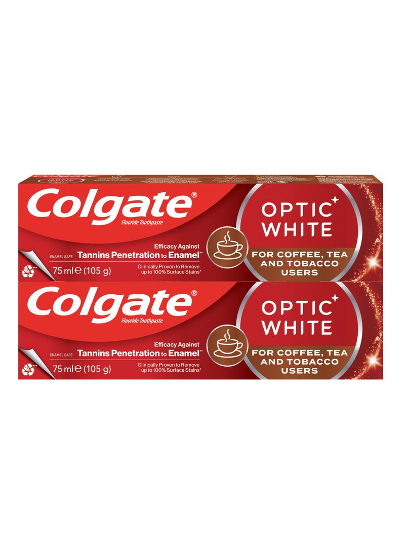 Colgate معجون أسنان أوبتيك وايت للقهوة والشاي والبقع الناتجة عن التبغ - Image 1