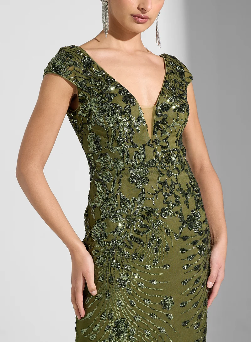 Little Mistress Sequin Embellished Dress