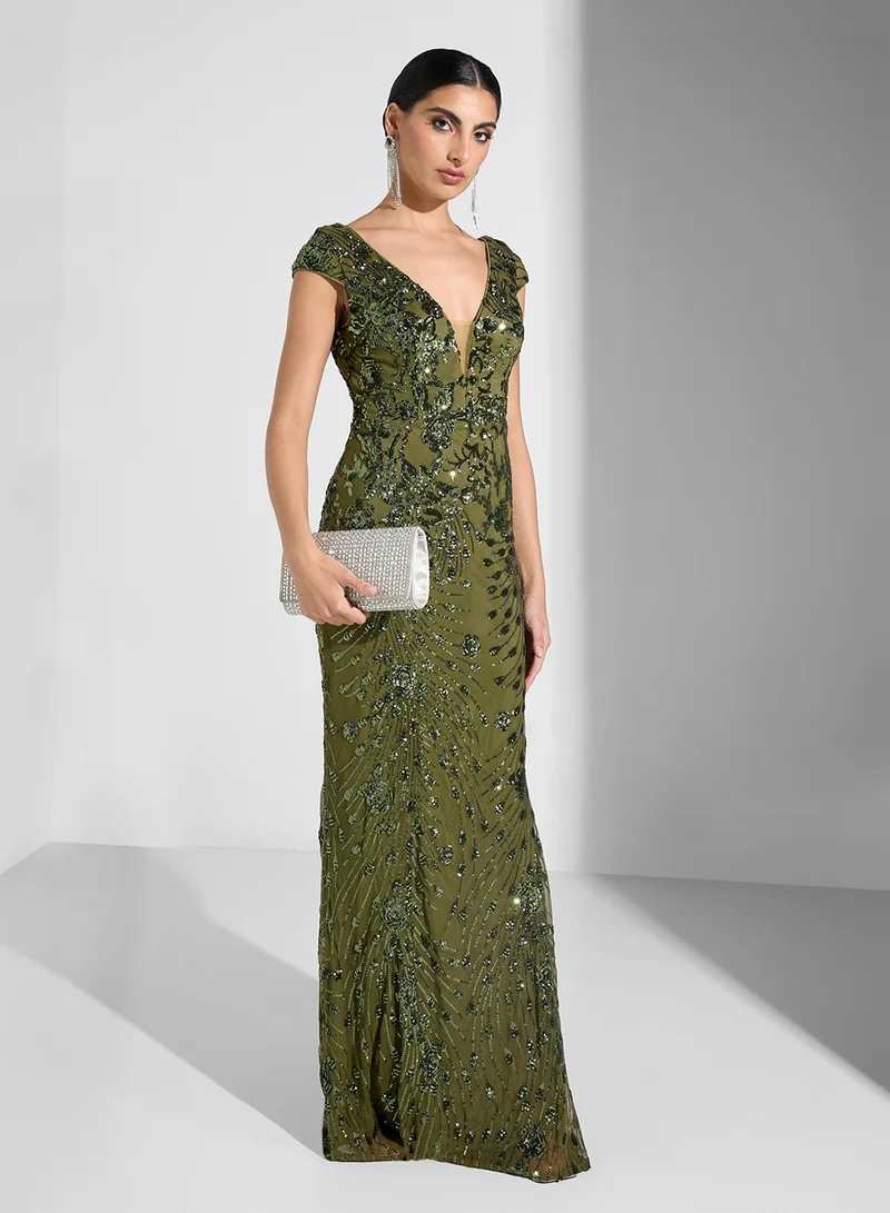 Little Mistress Sequin Embellished Dress