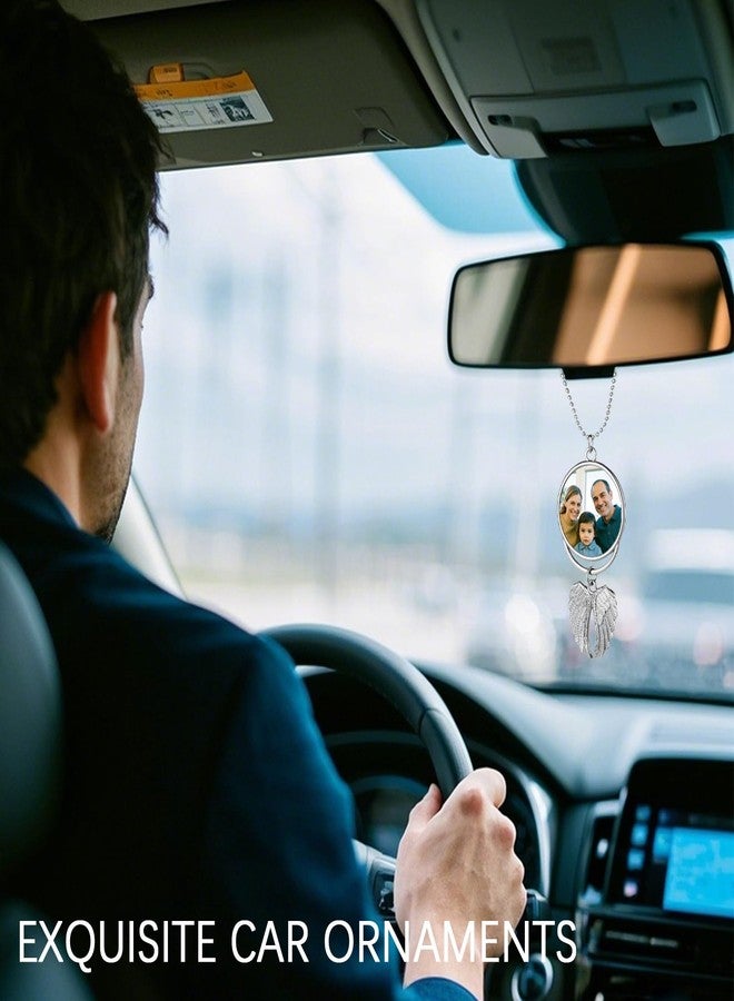 MaehSab 4 Pcs Sublimation Keychain Blanks Car Hanging Ornament, Angel Wings Memorial Metal Sublimation Blanks Pendant, Double Side Key Rings Blanks for Sublimation DIY Craft Christmas Decor - Image 4
