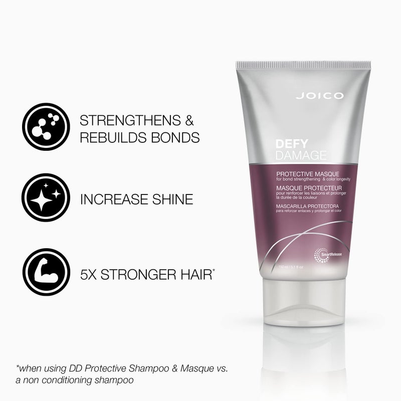 JOICO Defy Damage Protective Masque | For Color-Treated Hair | Strengthen Bonds & Preserve Hair Color | With Moringa Seed Oil & Arginine | 5.1 Fl Oz (Pack of 2) - Image 3