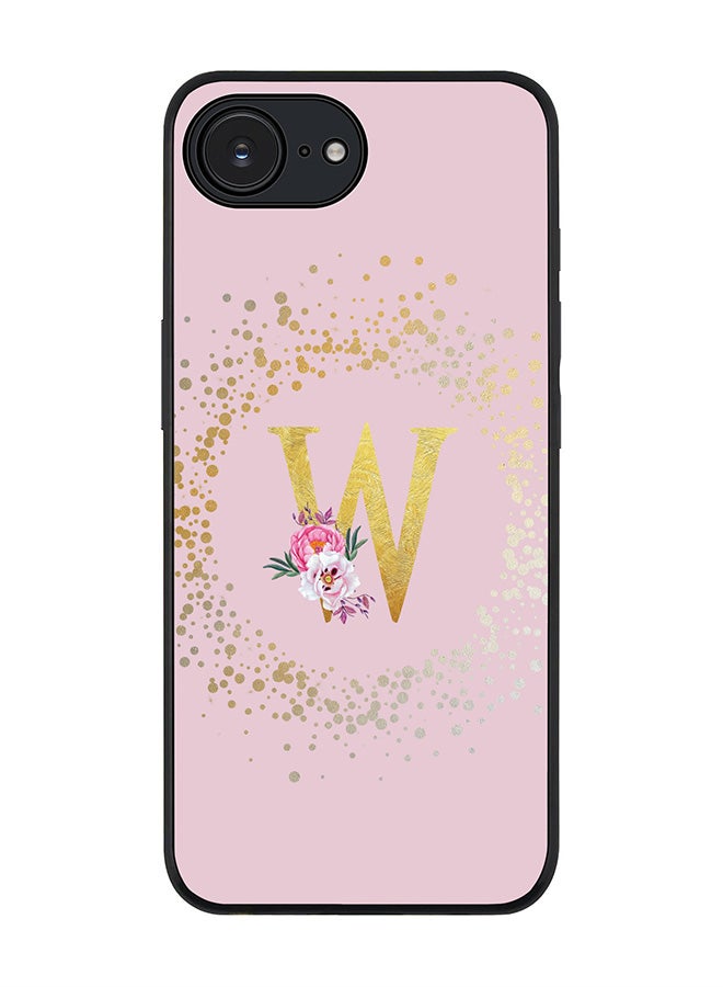 Stylizedd For Apple iPhone 16e Case,Slim fit Camera Protection, Shockproof Thin Phone cover  - Custom Monogram Floral - W  (Pink ) - Image 1