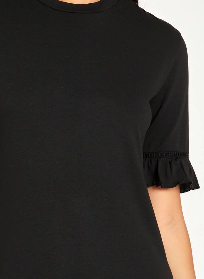 Styli Styli Ruffle Trim Detail Short Sleeves Sleep Nightdress