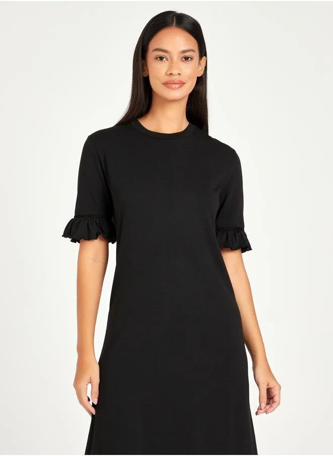 ستايلي Styli Ruffle Trim Detail Short Sleeves Sleep Nightdress