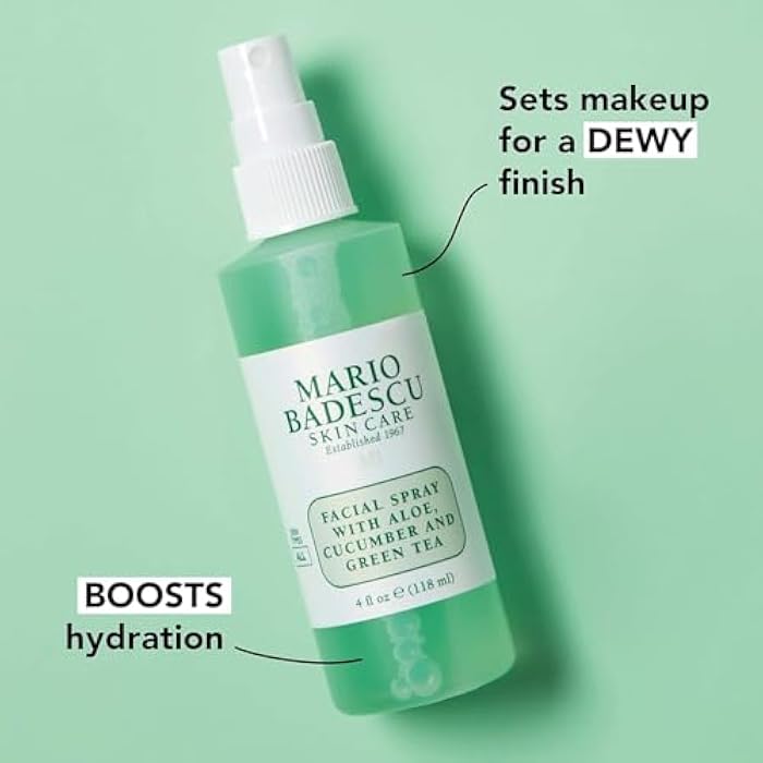 Mario Badescu Facial Spray Duo - Includes Aloe, Chamomile & Lavender PLUS Aloe, Cucumber & Green Tea Toner for Face, Neck or Hair - Cooling and Hydrating Face Mist for All Skin Types, Dewy Finish - Image 3