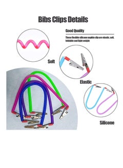 SUNSAR 4Pcs Dental Napkin Clip Bibs Holder Clips Flexible Metal Elastic Dental Bib Chain for Dental Clinic, Home Dining Clothing Protector for Adults Kids  - Image 4