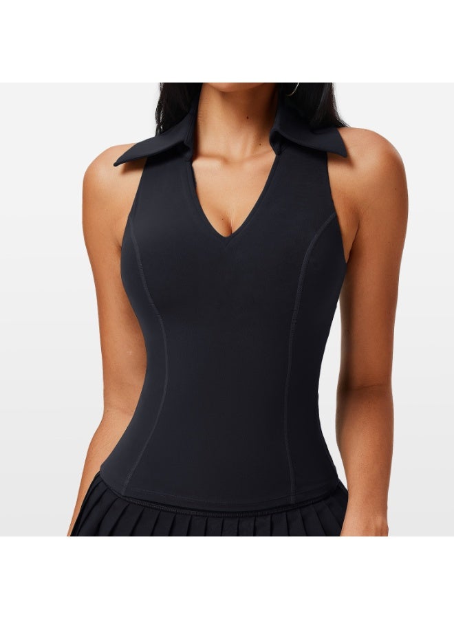 Sleeveless Fitness Yoga Shirt Women Slim Fit V-Neckline Gym Running Top Breathable Quick Dry Sportswear Workout Clothes tank top  - Image 1