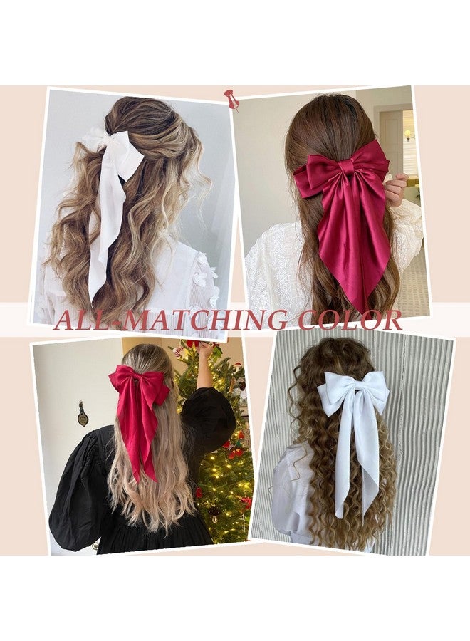 FDBJulyy Hair Bows for Women & Girls: Big Bow Clips with Ribbons - Bow-Knot Clips for Thick & Thin Hair, Nonslip Claw Clips, 5 PCS - Image 5