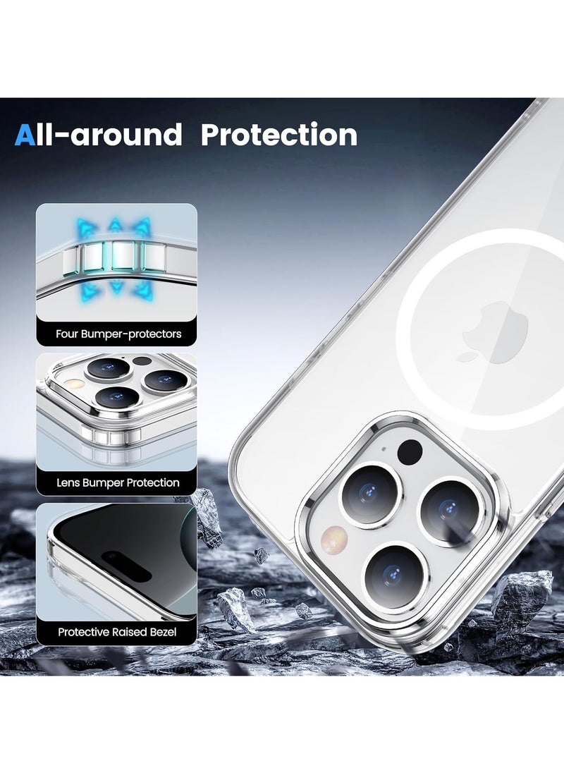 URBBKING - Magnetic Case for iPhone 16 Pro Compatible with MagSafe Wireless Charging, Shockproof Phone Bumper Cover, Anti-Scratch Clear Back - Image 1