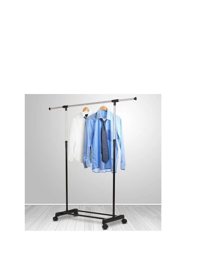 Single Pole Extendable Drying Rack/Silver/Black - Image 1