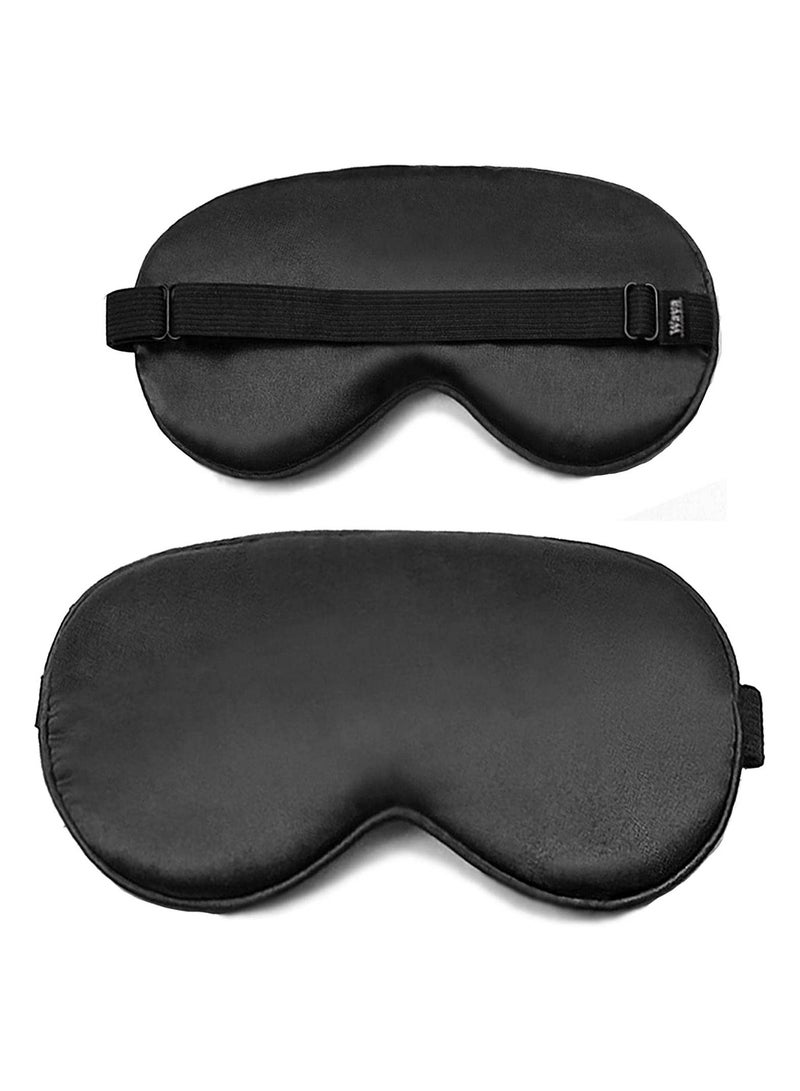 WAYA 3D Limited Silk Sleep Eye Mask for Men Women with Adjustable Strap - 3D Tailored Cup with Adaptable Sponge - Sleeping Mask & Blindfold - Block Upto 100% Light - Eye Shade Cover Black - Image 1