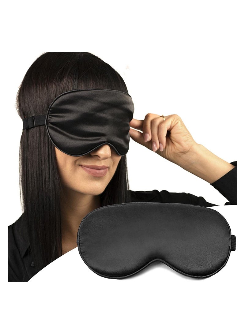 WAYA 3D Limited Silk Sleep Eye Mask for Men Women with Adjustable Strap - 3D Tailored Cup with Adaptable Sponge - Sleeping Mask & Blindfold - Block Upto 100% Light - Eye Shade Cover Black - Image 5
